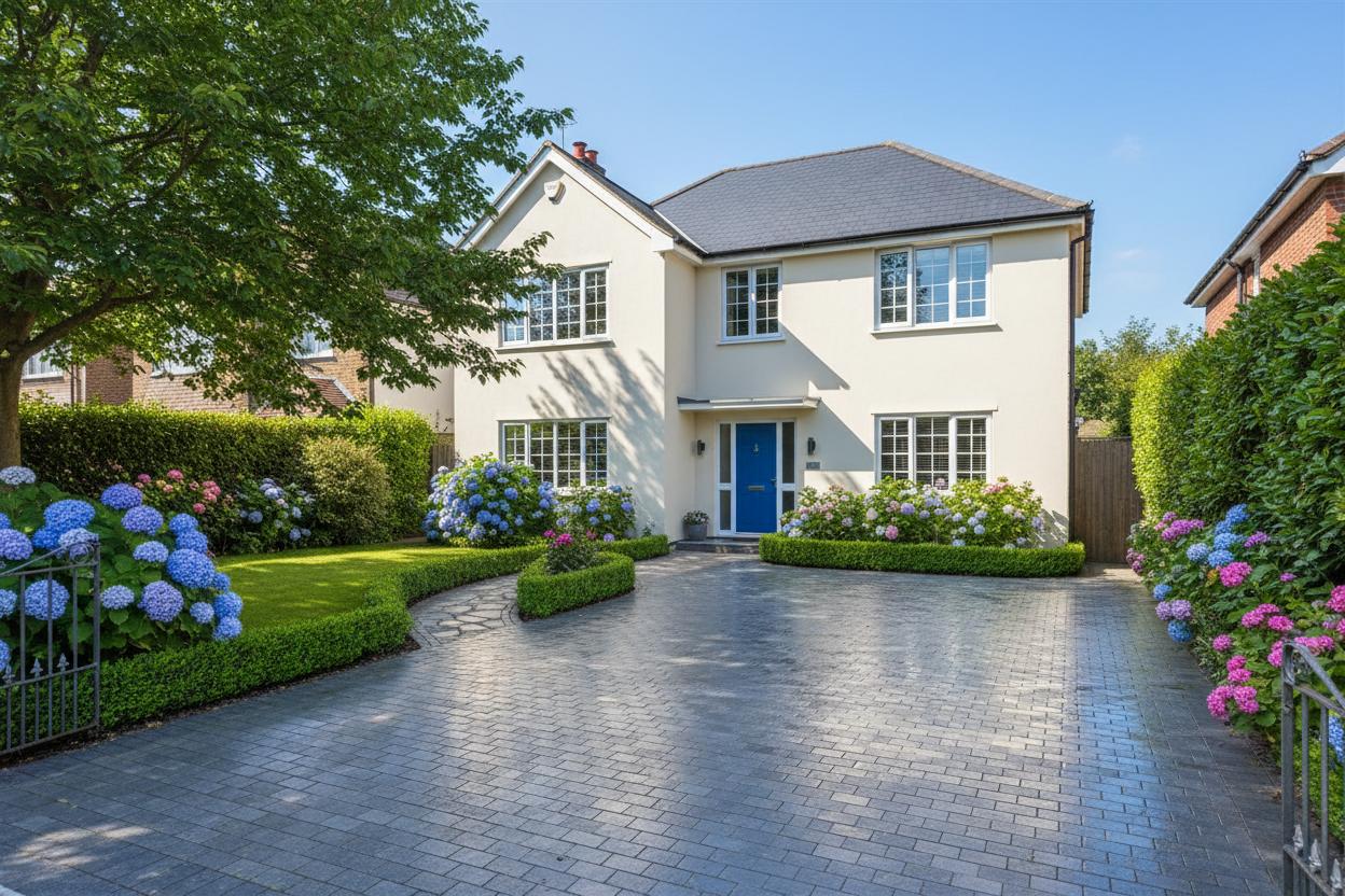 Render & Driveway Restoration - Prixtine Ltd exterior cleaning project